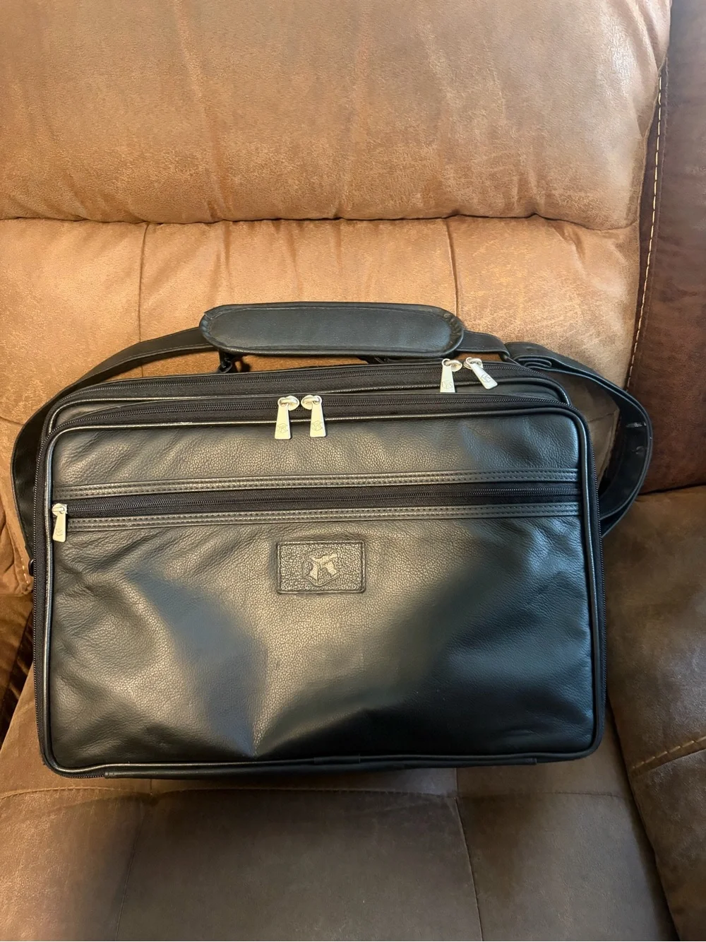 Men's👨🏻‍🦱Case-Tek Inc Chicago IL Black Leather Computer Briefcase💼17
